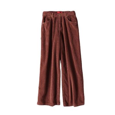 China 2020 New Arrivals Anti-static Vintage Leg Pants Women Wide Leg Flared Corduroy Long Pants for sale