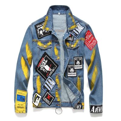 China XJYD Polyester/Cotton OEM Europe Fashion Denim Plus Size Jacket Mens Biker Streetwear Mens Jeans Jackets And Coats for sale