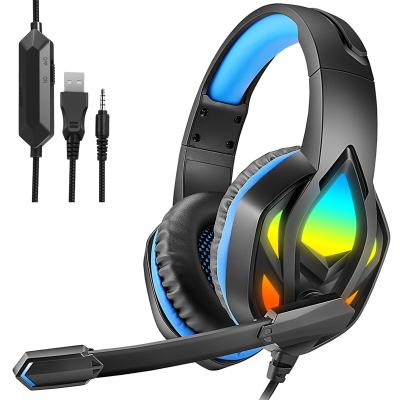 China Headset Over-Ear H100 7.1 Gaming Earphone RGB Light New Wired Headset For PS5 PS4 XBOX PC Gamer for sale