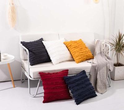 China Anti-Static Cushion Pure Comfortable Linen Cotton Color Pillows Back Pillow For Sofa Bedroom Car for sale