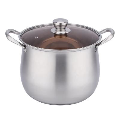 China Large Soup Pots 10 Liter 26CM Large Stock Pot Sustainable Stainless Steel Casserole for sale