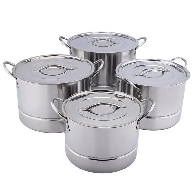 China Sustainable Latin America sale cookware stainless steel steam stock hot pot set with lids for sale