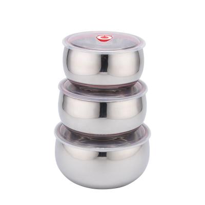 China Stainless Steel Sustainable Food Container With Lid Kitchen Storage Box Nesting Airtight Mixing Bowls for sale