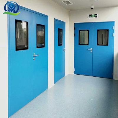 China GMP Standard Sound Insulation Single Door Aluminum Frame Medical Steel Swing Door for Biology Lab for sale