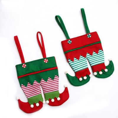 China New Durable Christmas Elf Pants Candy Bag Christmas Gifts Bag Christmas Decoration for sale