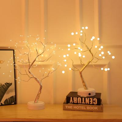 China Bedroom Hallway Decoration Xmas Decoration Supplies Copper Wire Usb Touch Remote Control Switch Led Table Light Tree Lamp Holiday Lighting night for sale