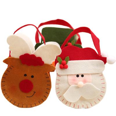 China New Christmas Gift Bag Creative Cute Candy Bag Felt Nonwoven Christmas Apple Gift Bag for sale