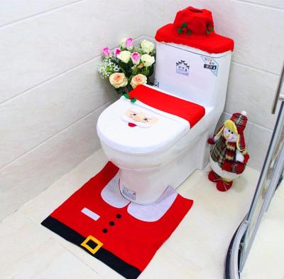 China Super Toilet Room September Christmas Toilet Seat Cover And Christmas Bathroom Set Gifts for sale