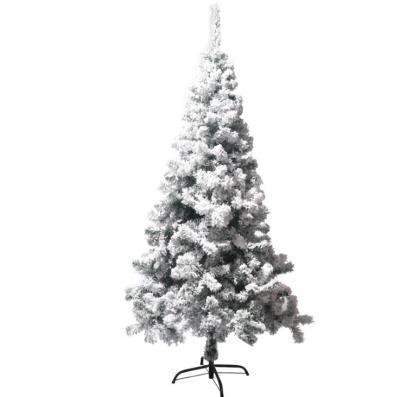 China High Quality Custom Metal Frame Indoor / Outdoor Decoration Flocked Artificial Christmas Tree With Snow Effect for sale