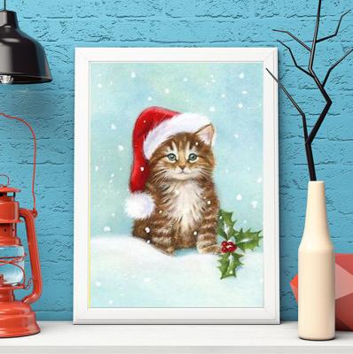 China Realistic 2020 DIY Christmas Diamond Painting Sticking Diamond Cross Diamond Painting Cat Dog Embroidery for sale