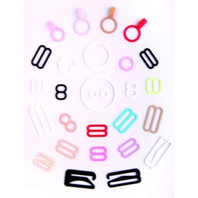 China High Quality Cheap Durable Underwear Accessories Multi Color Nylon Coating Ring Slider Hook Clasp Adjuster for sale