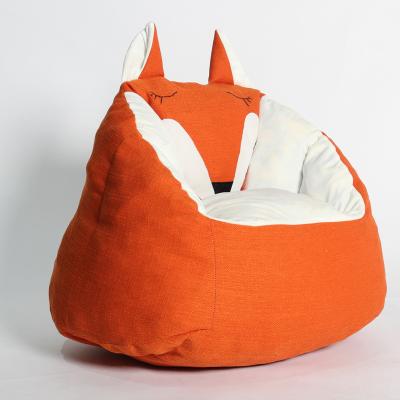 China Fox Design Foldable Sofa Tatami Cartoon Sponge Child Backrest Seat Children And Adults Lazy Study Or Reading Bean Bag Chair Stool for sale