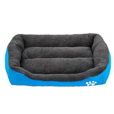 China Mechanic Warm Cute Partially Enclosed Cage Kennel Pet Footprints Bite Wash Heavy Duty Pet Bed Dog Cushion for sale