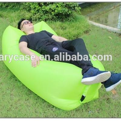 China 2020 nylon for outoodr use quick inflatable air bean bag, easy carry bean bag self inflatedd air chair for sale