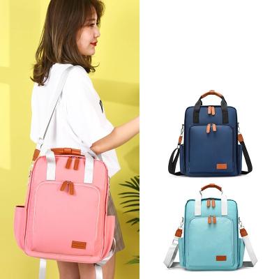 China Waterproof Navy Blue Pink Green Colors 21cm x 13cm x 36cm Large Volume Backpack in Size, Mother Nappy Diaper Bag for sale