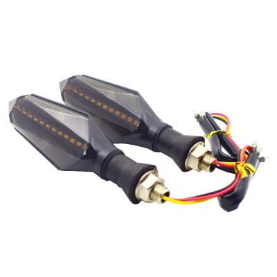 China Plastic+LED 12V LED Motorcycle Steering Warning Light Double Sided Flow Direction Signal Lamp Modification for sale