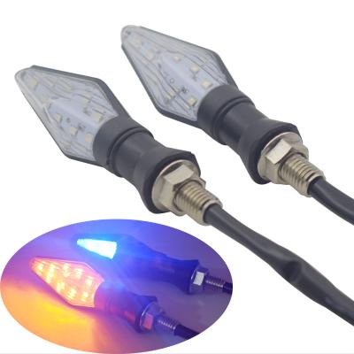 China High Quality Motorcycle Modified Light Plastic+LED Turn Signal Light + Amber Blue Dual Glow for sale