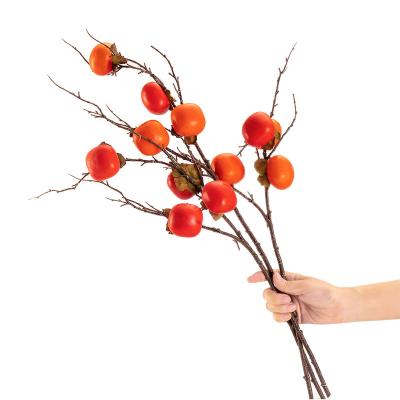 China Beautiful Colorful New Natural Simulated persimmon fruit Wholesale of fake flowers for home decoration and wedding celebrations for sale