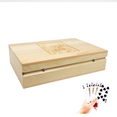 China Customizable High Quality Playing Paper Multiplayer Cards With Unfinished Wooden Playing Card Box for sale