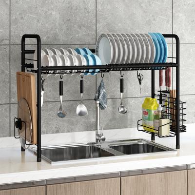 China Modern Multifunction Black Round Tube S.S.304 Sink Rack for sale