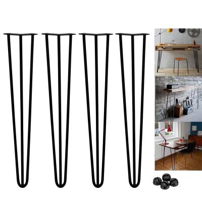 China Modern black 3 rod color furniture coffee table cabinet hairpin leg for sale