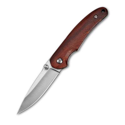 China Slide Rosewood Open Handle Knife 9Cr14Mov Blade Tactical Folding Pocket Knives Hunting Survival Outdoor Camping Tools for sale