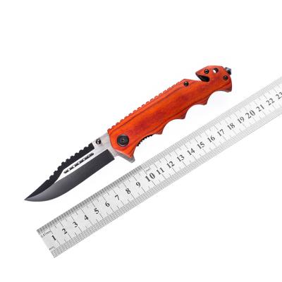 China Multi Functional Wood Knife Tools Pocket Slide Handle Camping Hunting Knives With Grass Breaker Rope Cutter for sale