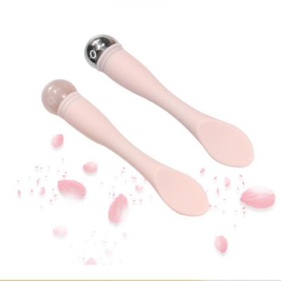 China Eco-friendly Jade Metal Spoon Spatula Roller Eye Cream Massage Sticks Metal Mask Spoon Eye Massage Cream Cosmetics for sale