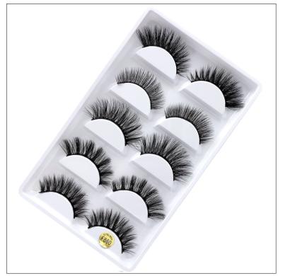 China Wholesale Winged Eyelashes Real Fur100% Real Mink Strip 3D Mink Lashes Vendor 5 Pairs Fluffy 3d Mink Eyelashes for sale