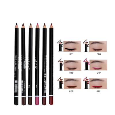 China Waterproof 3 in 1 Handle 12 Colors 3D Eye Liner Pencil Private Label Eyebrow Wooden Lip Pencil for sale