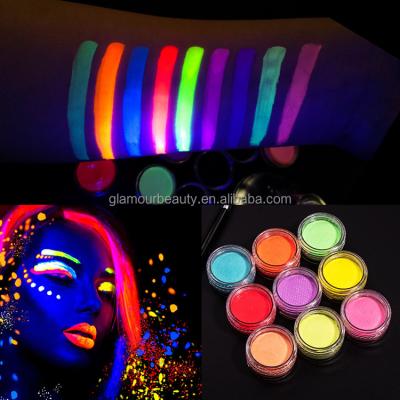 China 10g Custom Wholesale Neon UV Water Activated Eyeliner Gel Waterproof Eyeliner Private Label Face Paint Eye Liner Makeup Cream for sale