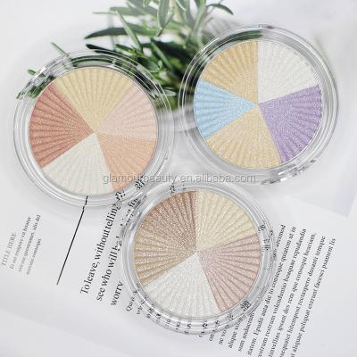 China Waterproof New Arrival 5 in 1 Simple Highlighter Bar Palette Makeup Your Own Brand Woman Cosmetic Bronzer Round Factory for sale