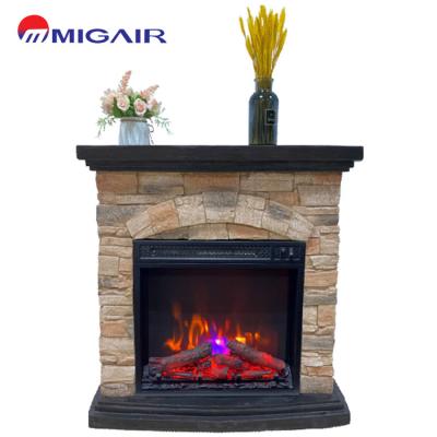 China 18 Inch Modern Luxury Custom Electric Fireplace Heater Real Flame Room Decor Real Effect for sale