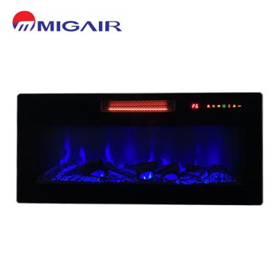 China OEM Modern Luxury Home Large / Small Decoritive Wall Mounted Electric Fireplace Built In Wall Heater for sale