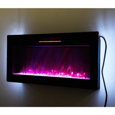 China Wholesale Modern Luxury Black Electric Wall Hanger Living Room Fire Place Led With Side Light for sale