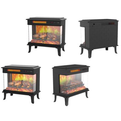 China Modern Luxury Custom Decor 24inch Flame Standing Electric Wood Heater Fireplace Stove for sale