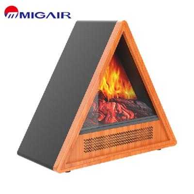 China Modern Innovation Design Triangle Pyramid Stove Small Freestanding Electric Fireplaces Stoves for sale