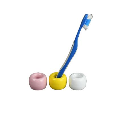 China Customized Viable Wholesale Customized Logo Bathroom Accessories Ceramic Toothbrush Holder for sale