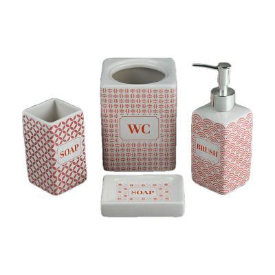 China Viable Custom Printed Ceramic Luxury Logo Promotional Toiletry Bath Accessory for sale