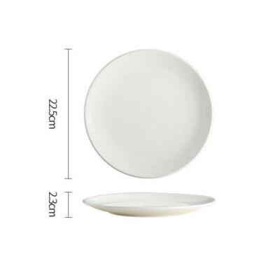 China Custom Logo Porcelain Dish Plate White Ceramic Dinner Dish Viable For Home Restaurants for sale