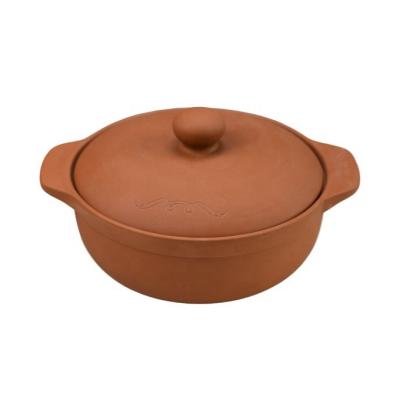 China Sustainable Customized Cheap Ceramic Clay Cooking Soup Pot With Handle And Lid for sale