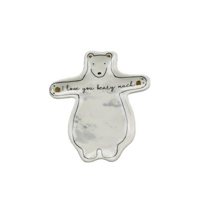 China Sustainable Wholesale Cute Bear Shaped Ceramic Soy Sauce Dish for sale