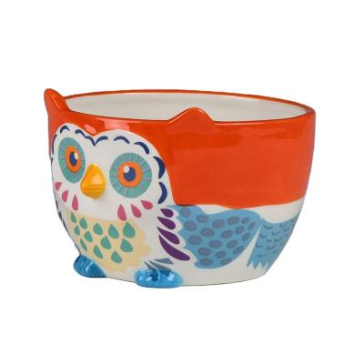 China Wholesale Cheap Owl Animal Shape Pot Planter Decor Flower/Green Plant Ceramic Garden Flower Pot for sale