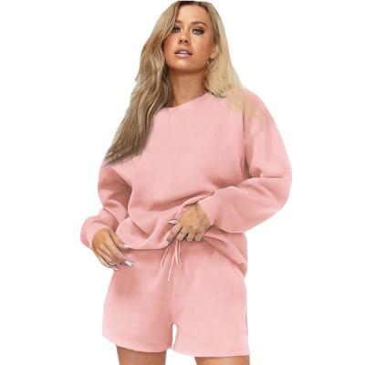 China Spring and Autumn Fashionable Shorts Fashionable OEM ODM Women's Clothing and Ladies Two-Piece Sweatshirt Loungewear Sweatsuit for sale