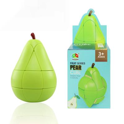 China Educational Toy ABS Pear Shape Fruit Puzzle Cube For Kids Funny Educational Toys Kids Magic Cube For Anti-anxiety Adults Children Play for sale