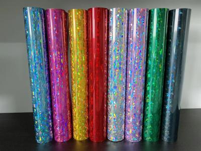 China Verwijderbare zelfklevende laserkleur decoratieve glasfilm PET vinyl kleur holografische regenboogfilm laserfilm Te koop