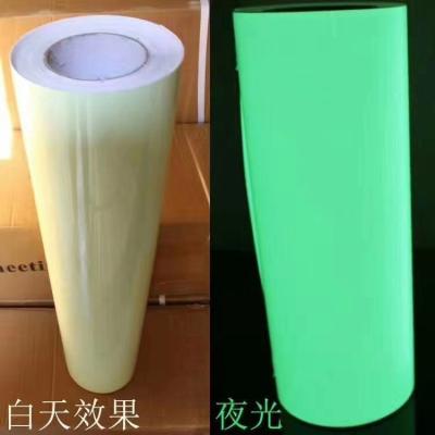 China bedruckbares leuchtendes Glühen 0.62/1.24X45.7m/Roll im dunklen Photoluminescent Vinylaufkleber 2-12 Stunden zu verkaufen