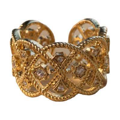 China Hot Popular FASHIONABLE Vintage Princess Styler Gold Plated With Zircon Rings For Women for sale