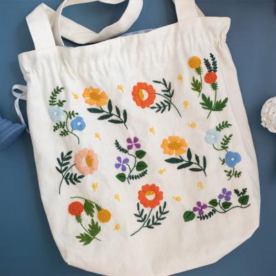 China High Quality Europe Cotton Canvas Bag DIY Embroidery Kit Handmade Set for sale