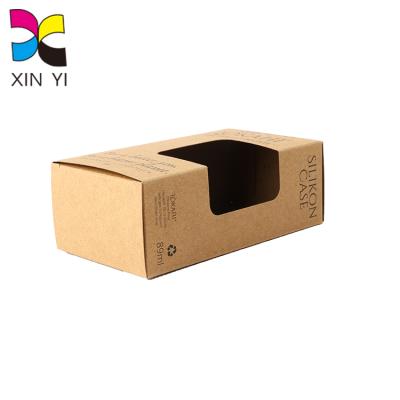 China Low MOQ Recyclable Customized Rigid Color Printing Paper Window Opening Kraft Paper Box for sale